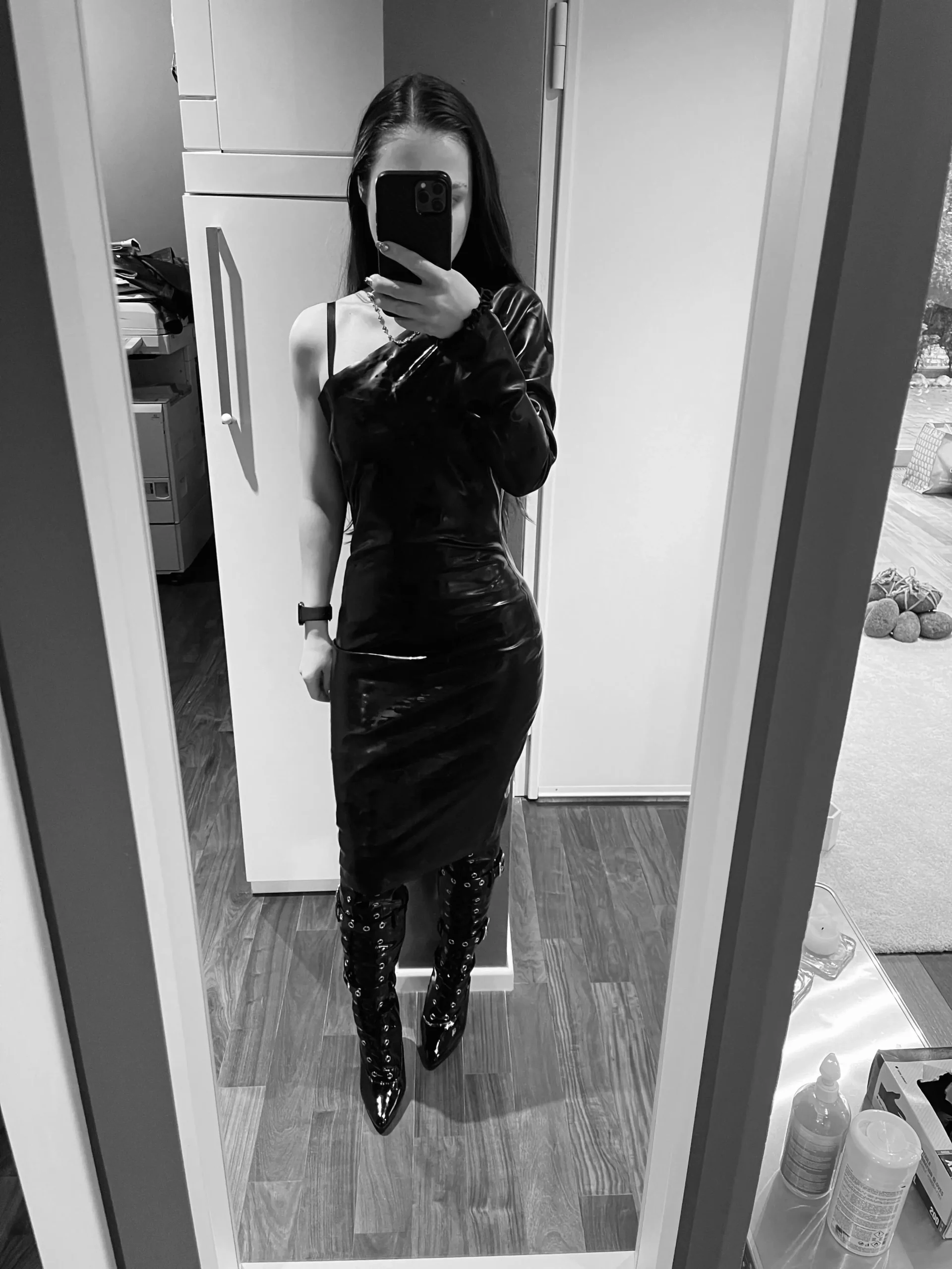Dominatrix in latex dress
