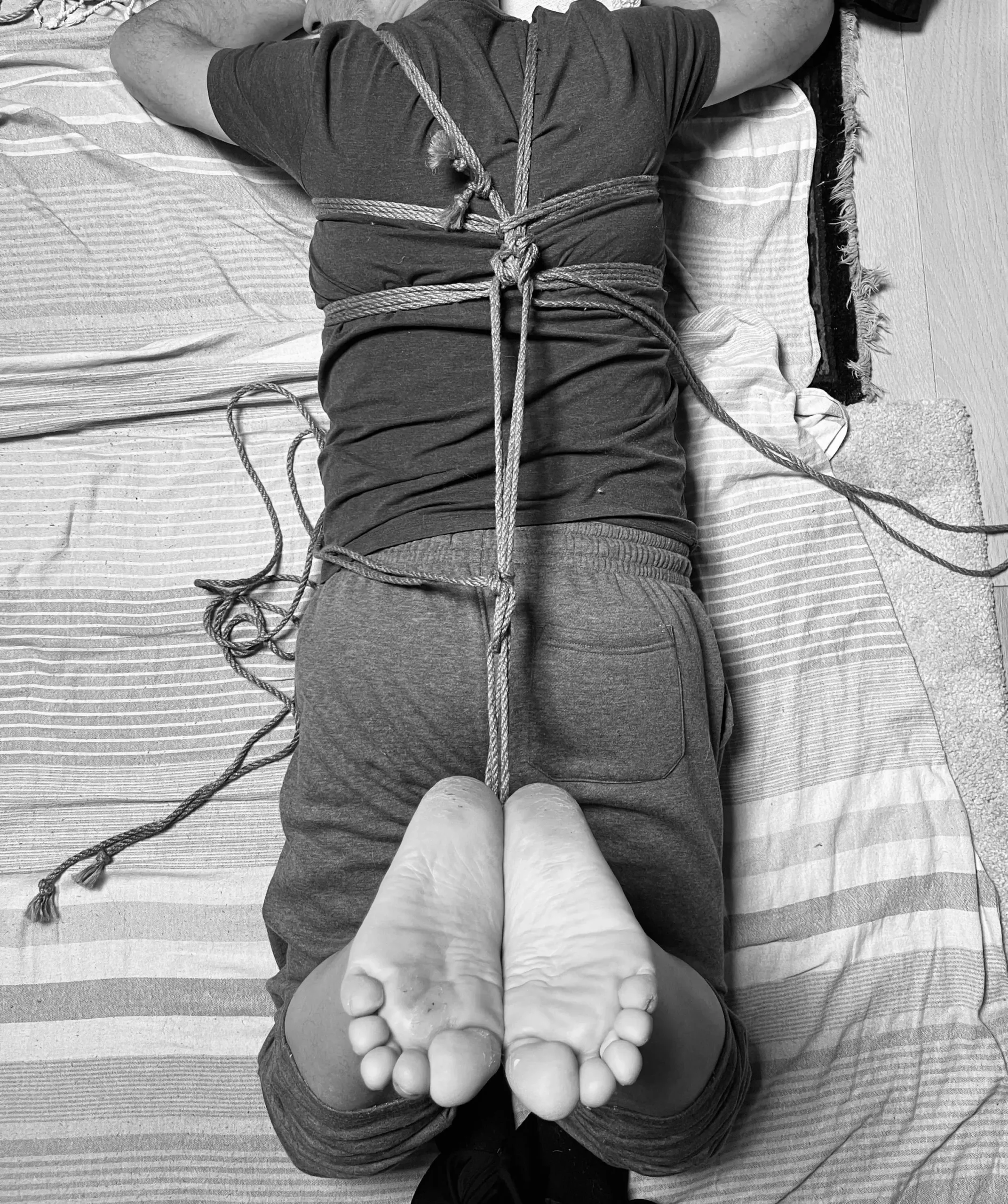 Shibari bondage on a man